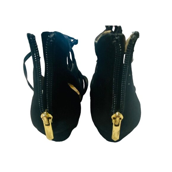 SAM EDELMAN Sandals Size 6 Black Dawson Suede Strap Gladiator Greek Open Toe s-4 - Picture 7 of 13